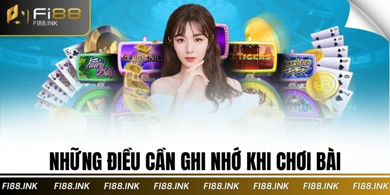 Những điều cần ghi nhớ khi chơi bài
